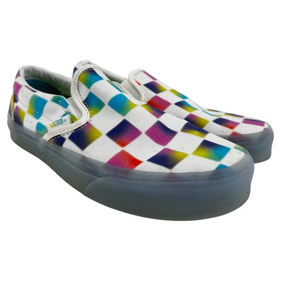 Vans Classic Slip On Cultivate Care Rainbow Checkered Low Top Multicolor 7 - Picture 2 of 8